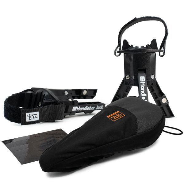 The Original Handlebar Jack V3 Bundle with Saddle Jack and Reflective Safety Stickers