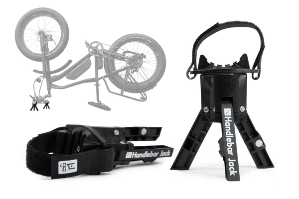 Jack's Bundle|This bundle includes our wildly popular The Original Handlebar Jack® and The Saddle Jack and The Original Handlebar Jack Bicycle Repair Stand along with The Saddle Jack, which protects your handlebars and critical handlebar mounted accessori