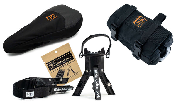 Handlebar Jack Mega Bundle|You want everything we have? Well the Everything Bundle has it! This new bundle includes our wildly popular The Original Handlebar Jack® and our latest products The Saddle Jack and The Tool Pack. The Original Handlebar Jack Bicy